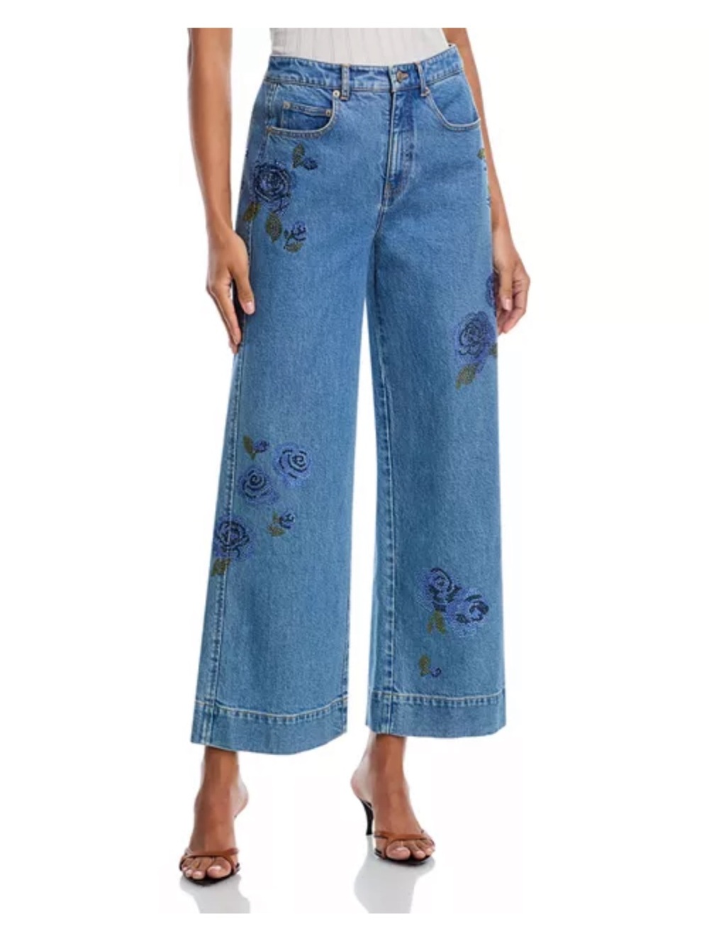 Cinq à Sept Heatset Roses Mid Rise Betsy Jeans in Horizon Multi NWT